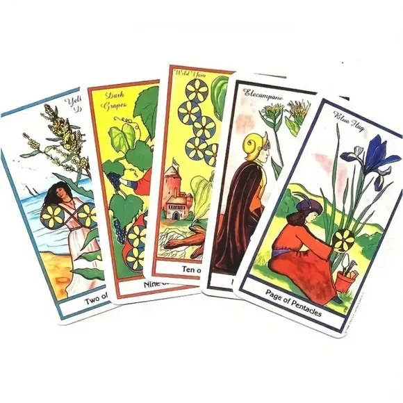 The Herbal Tarot Cards - 78 Card Deck QRcode PDF Guidebook NIP